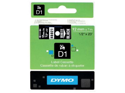 Ruban DYMO D1 12mm Blanc/Noir S0720610