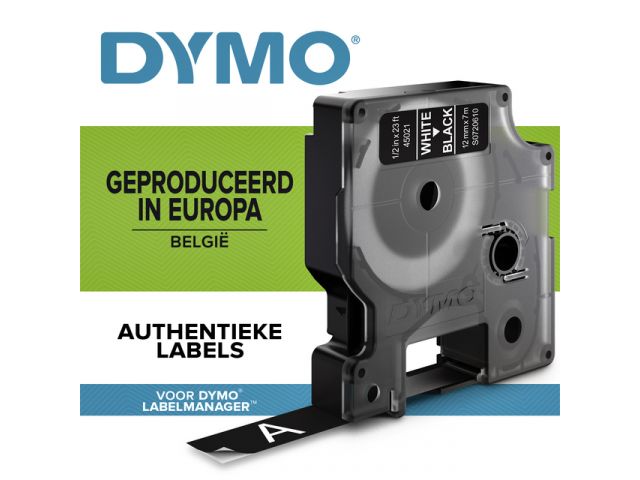 Ruban DYMO D1 12mm Blanc/Noir S0720610