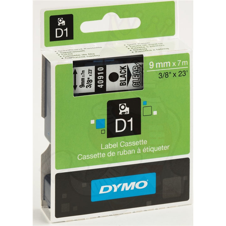Ruban Dymo D1 9mm - noir/ transparent