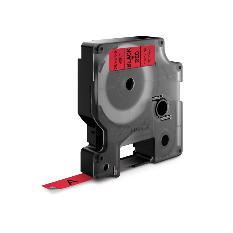 Ruban Dymo D1 9mm - noir/rouge