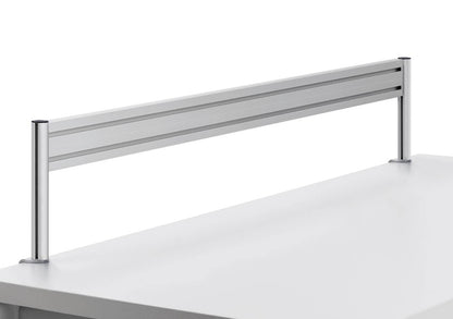 Rail porte écrans et accessoires de bureau Slatwalls 120cm -argent