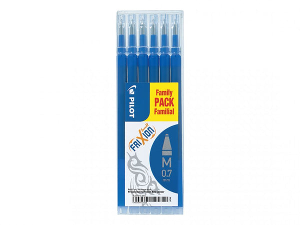 Recharge frixion Roller Bleu - Écriture Moyenne, Lot de 6