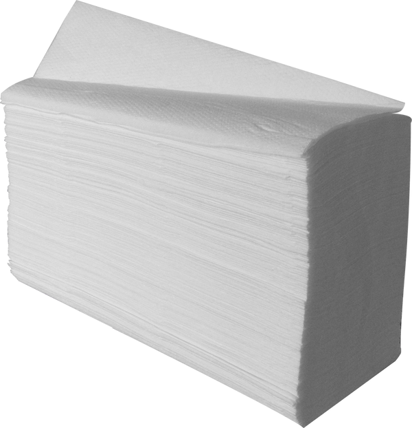 Serviettes en ouate 2 plis pliage en W - 20,6x32 cm, paquet de 25
