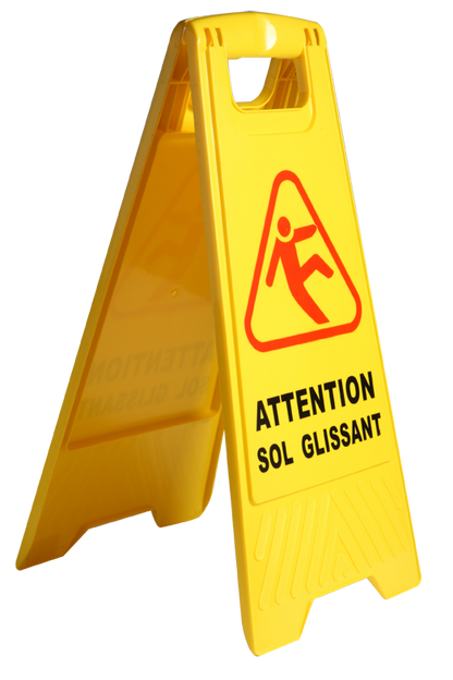 Panneau de signalisation "Attention sol glissant" haute visibilité
