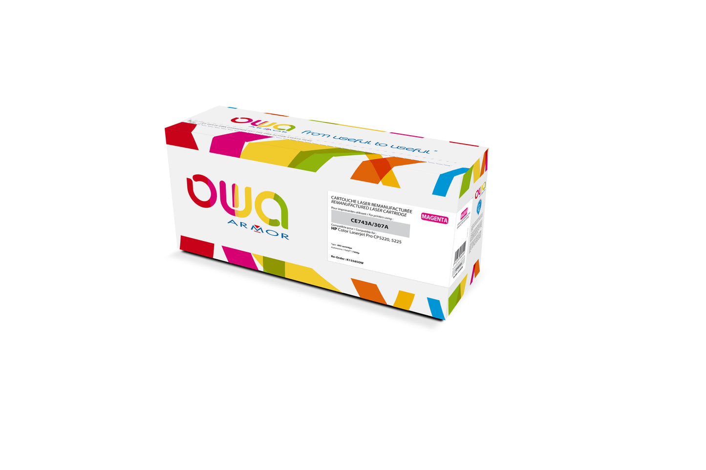 Toner remanufacturé HP CE743a - 7300 pages-magenta