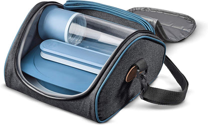 Sac déjeuner isotherme adulte 4.4l - bleu/gris