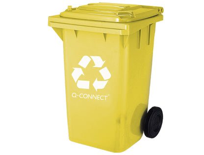 Poubelle de tri sélectif 100l - plastique jaune