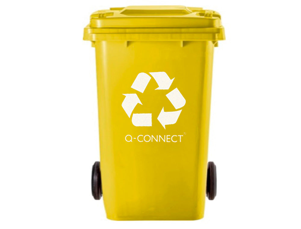 Poubelle de tri sélectif 100l - plastique jaune
