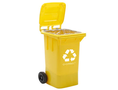 Poubelle de tri sélectif 100l - plastique jaune