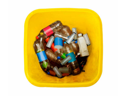 Poubelle de tri sélectif 100l - plastique jaune