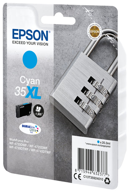 Cartouche Epson cyan xl - rendement élevé 1900 pages