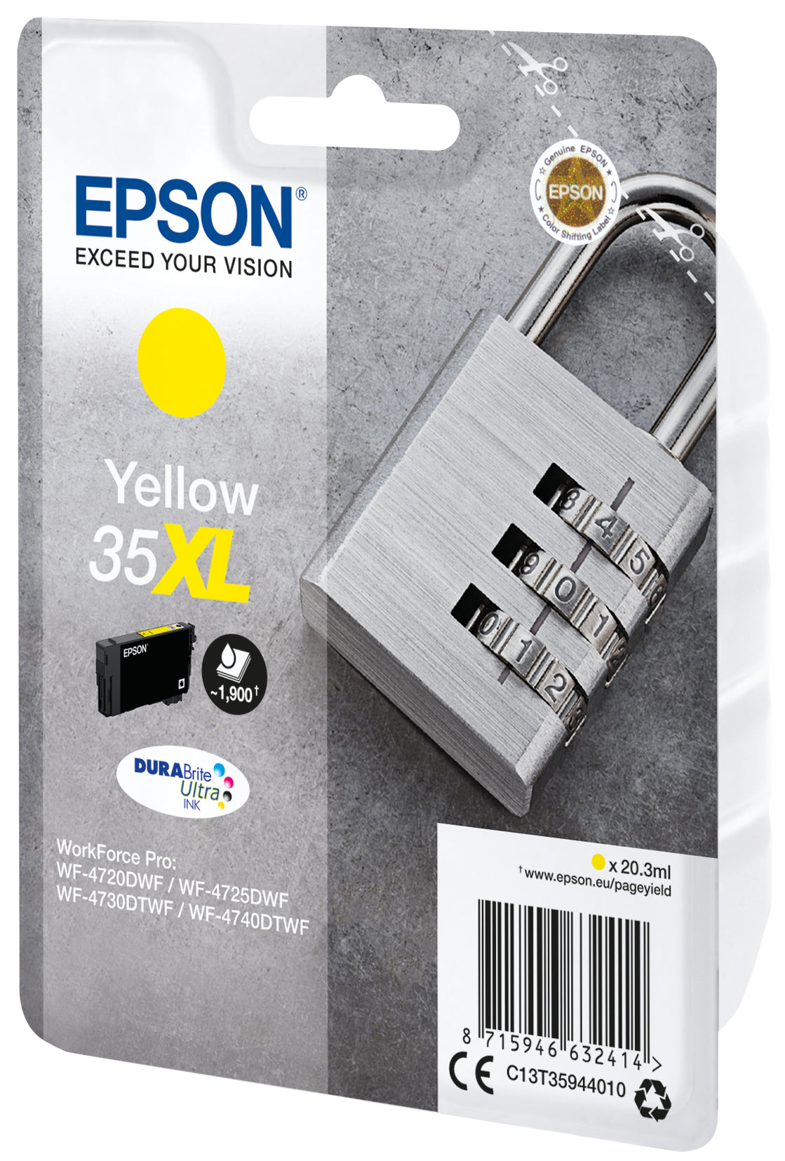Cartouche d'encre Epson jaune 35xl - haute capacité 1900 pages