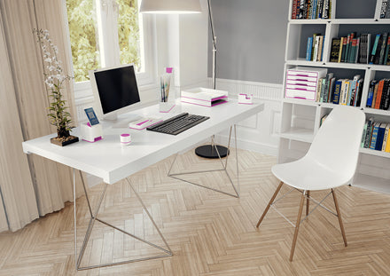 Corbeille courrier design wow -rose