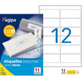 Etiquettes adhésives multi-usages A4 - 105x48 mm - 100 Feuilles - 1200 Etiquettes