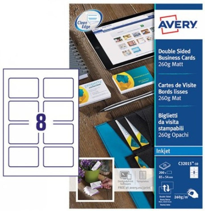 Cartes de visite r/v - mat 260g/m², 80 unités