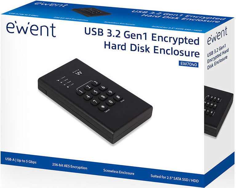 Boîtier Disque Dur 2,5" Crypté - USB 3.2 Gen 1