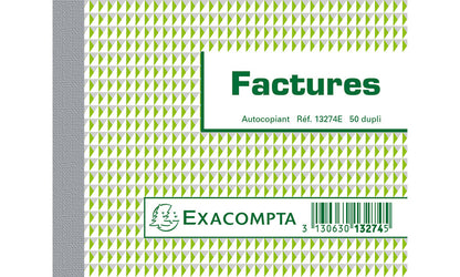 Carnet de Factures A6 - 50 Feuillets Autocopiant
