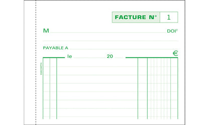 Carnet de Factures A6 - 50 Feuillets Autocopiant