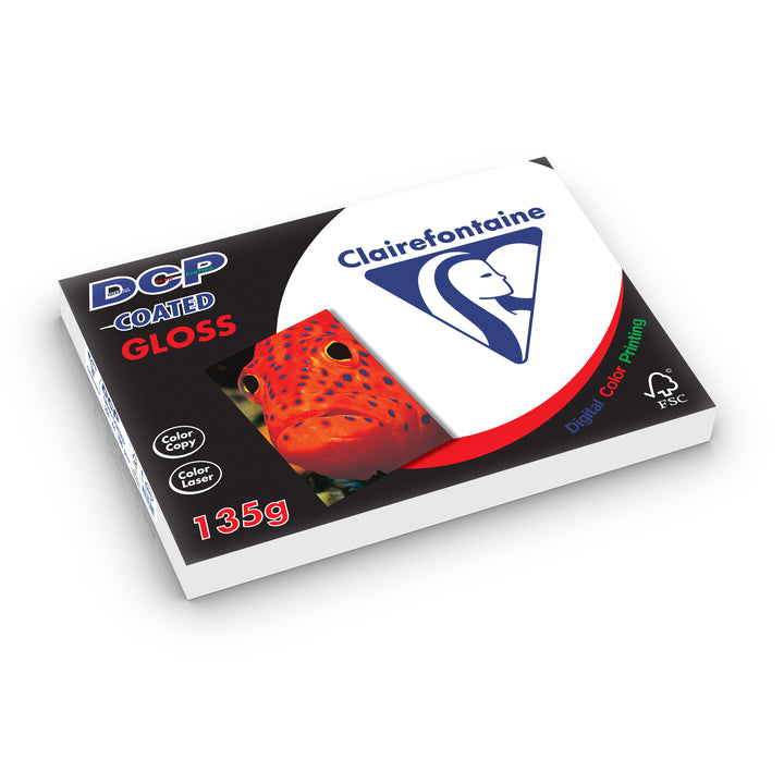 Papier  blanc A4 DCP  135g - couché brillant -blanc-paquet de 250 F