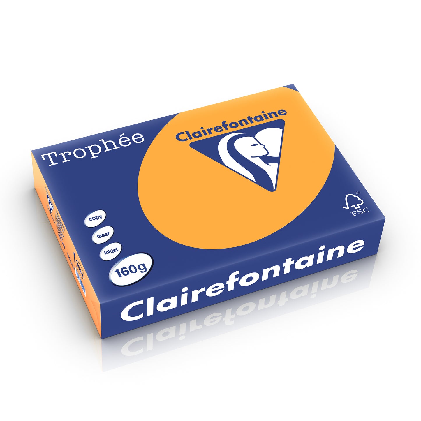 Papier a4 Trophée 160g - couleur clémentine, 250 feuilles