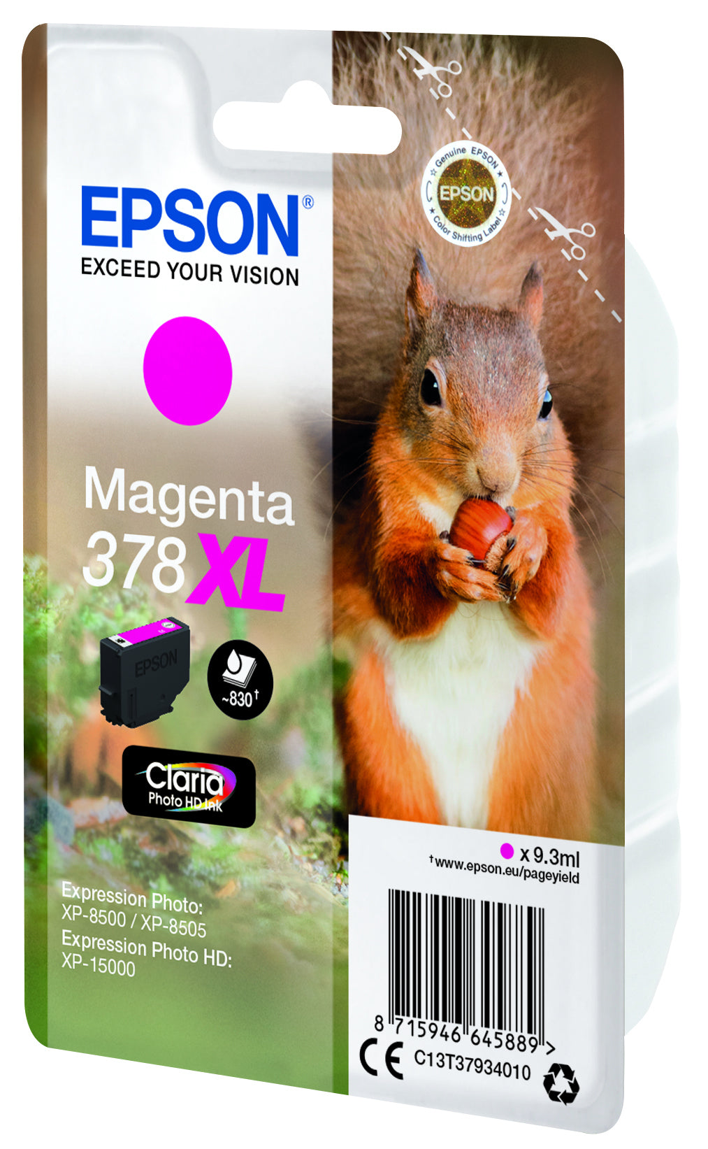 Cartouche d'encre Epson magenta 378xl - rendement élevé
