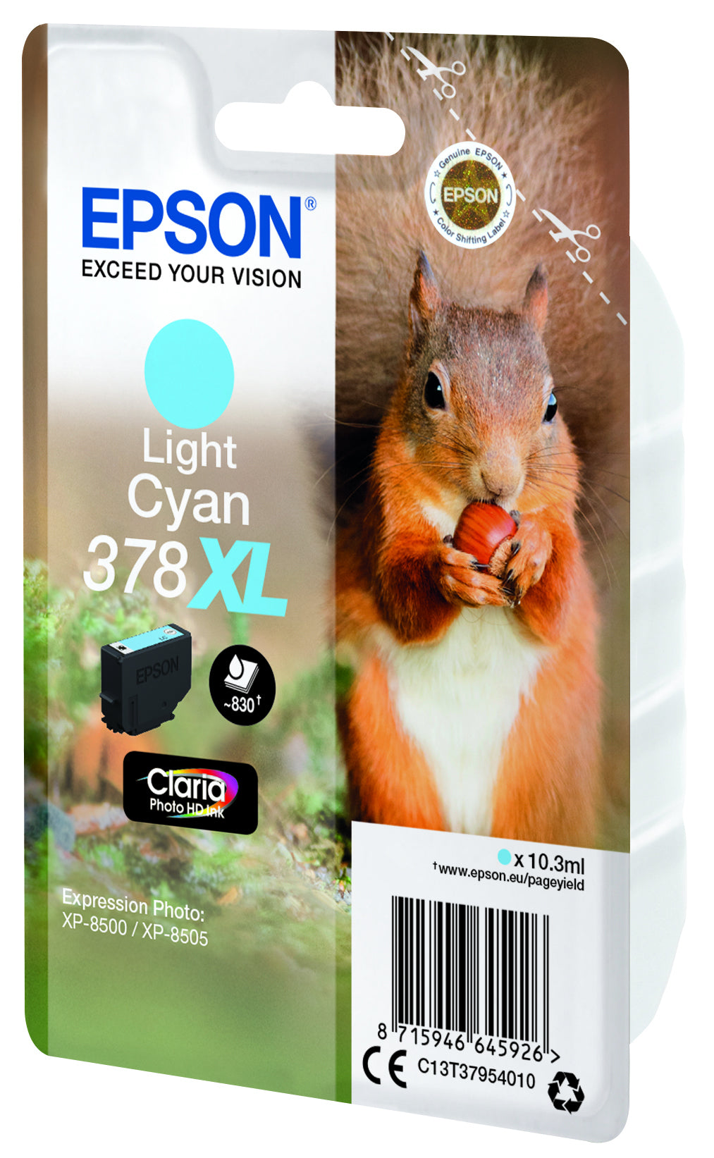 Cartouche d'encre Epson 378xl cyan clair - haute capacité