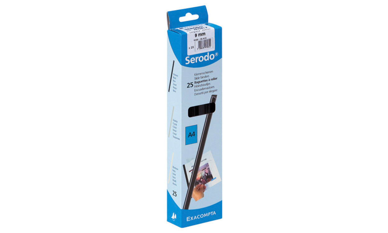 Baguette de reliure 9mm - noir -boite de 25