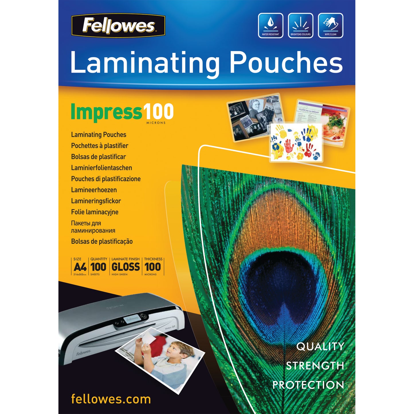 Pochettes plastification a4 - 100 microns, 100 unités