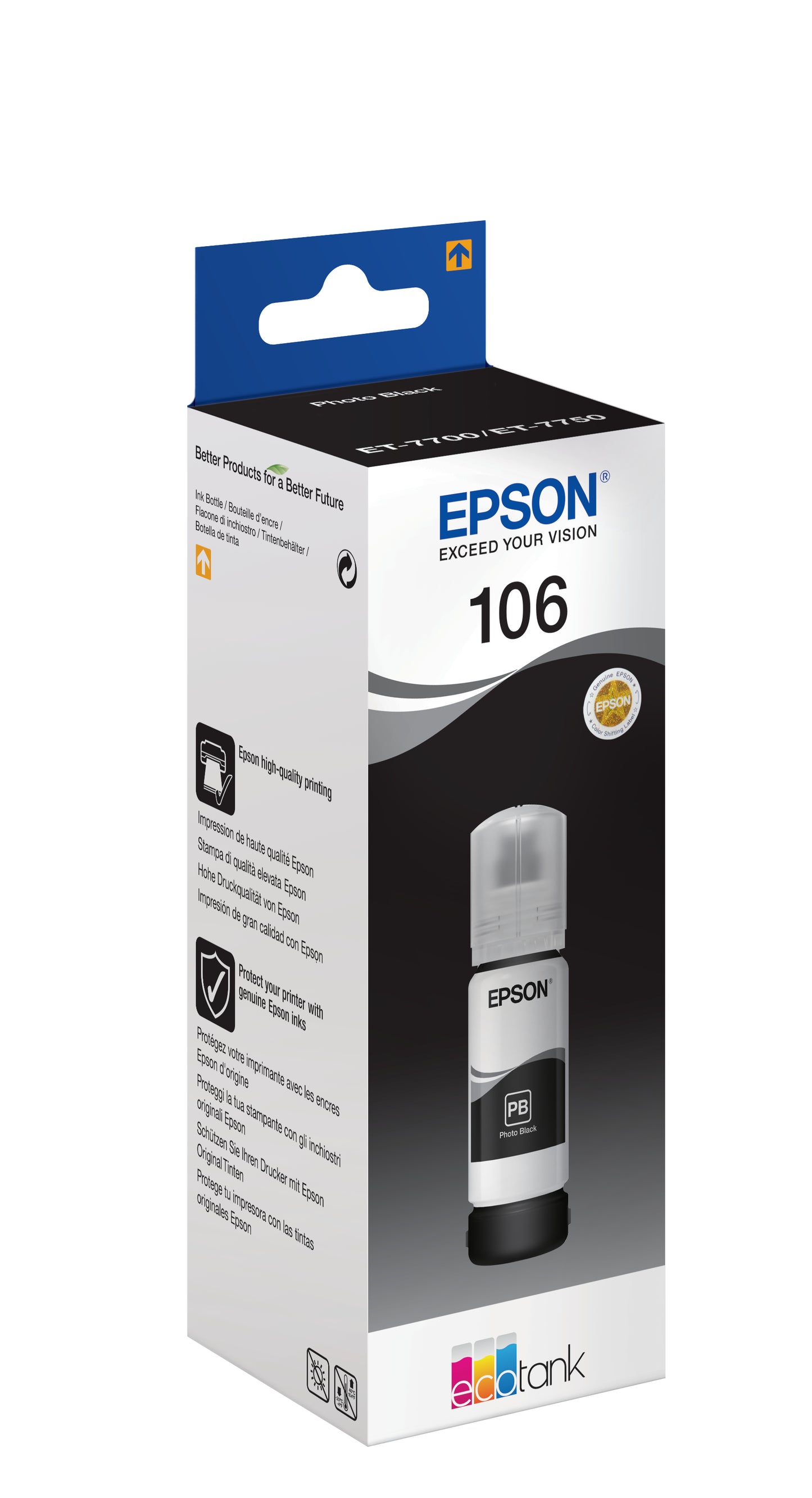 Cartouche d'encre epson t106 photo noire 70ml - haute qualité