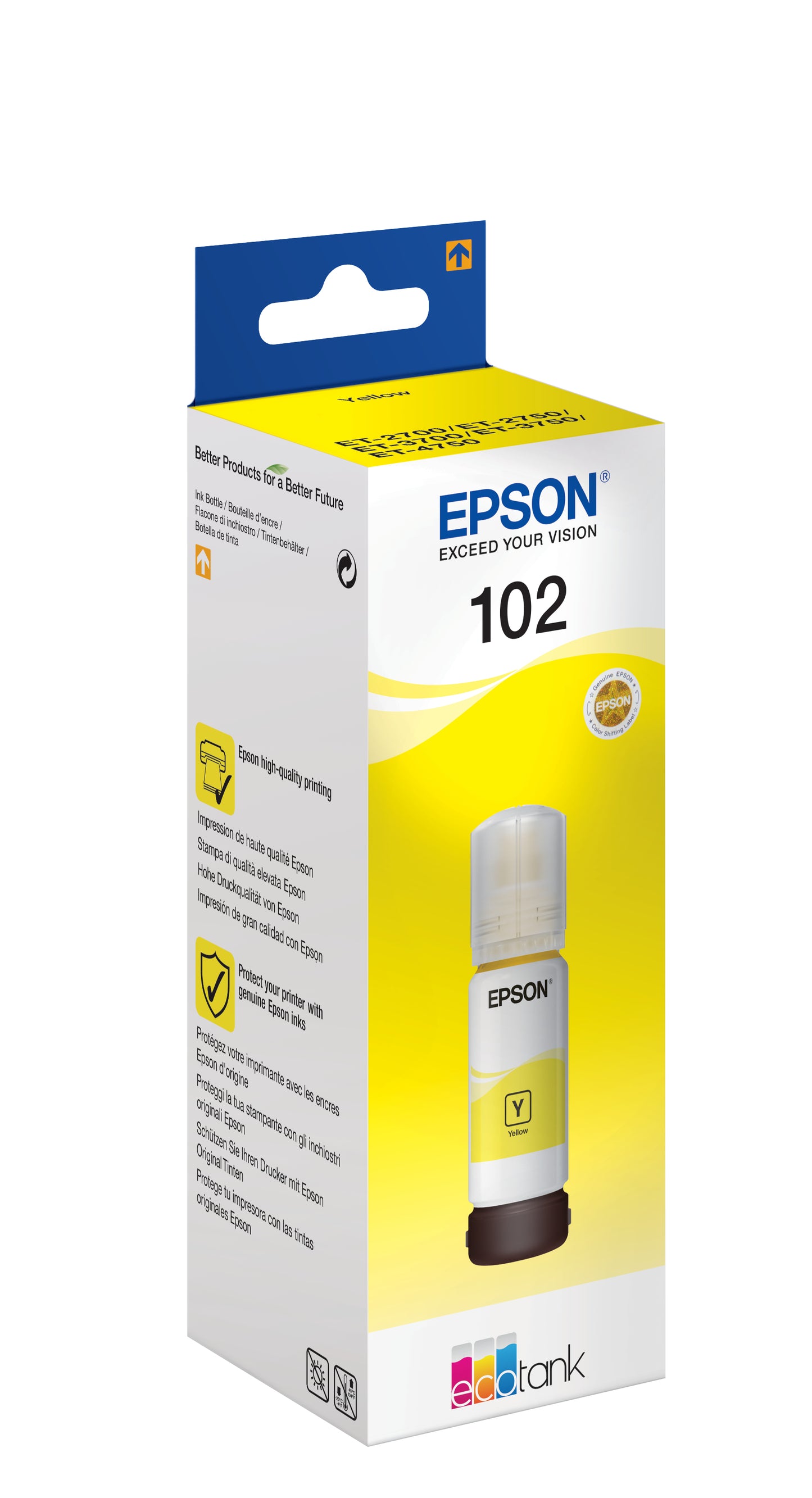Cartouche d'encre Epson jaune t102 - 70 ml pour ecotank