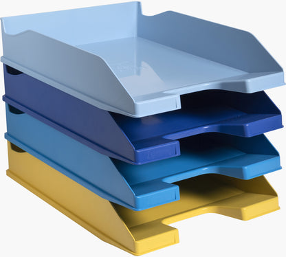 Corbeille courrier bee blue set de 4 -assorti