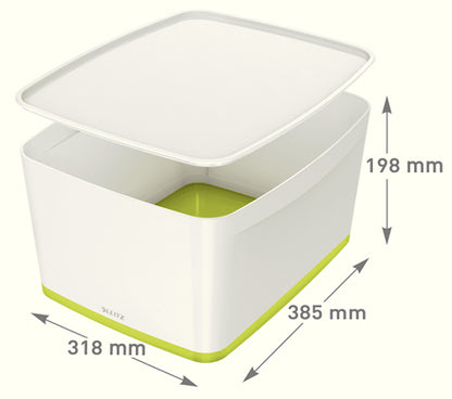 Boîte de Rangement MyBox - Design Empilable et Résistant - Blanc/Vert