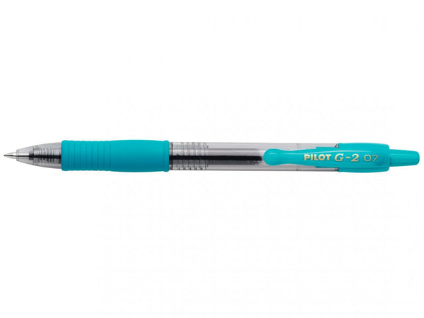 Roller gel pilot G2 0.7 encre turquoise - écriture fluide et ergonomique