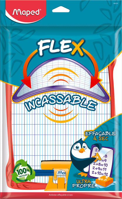 Ardoise Blanche Maped Incassable A4 - Double Face Effaçable
