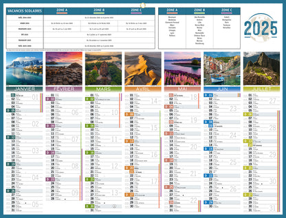 Calendrier mural 32x42 cm - design planétaire