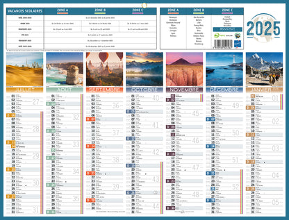 Calendrier mural 32x42 cm - design planétaire