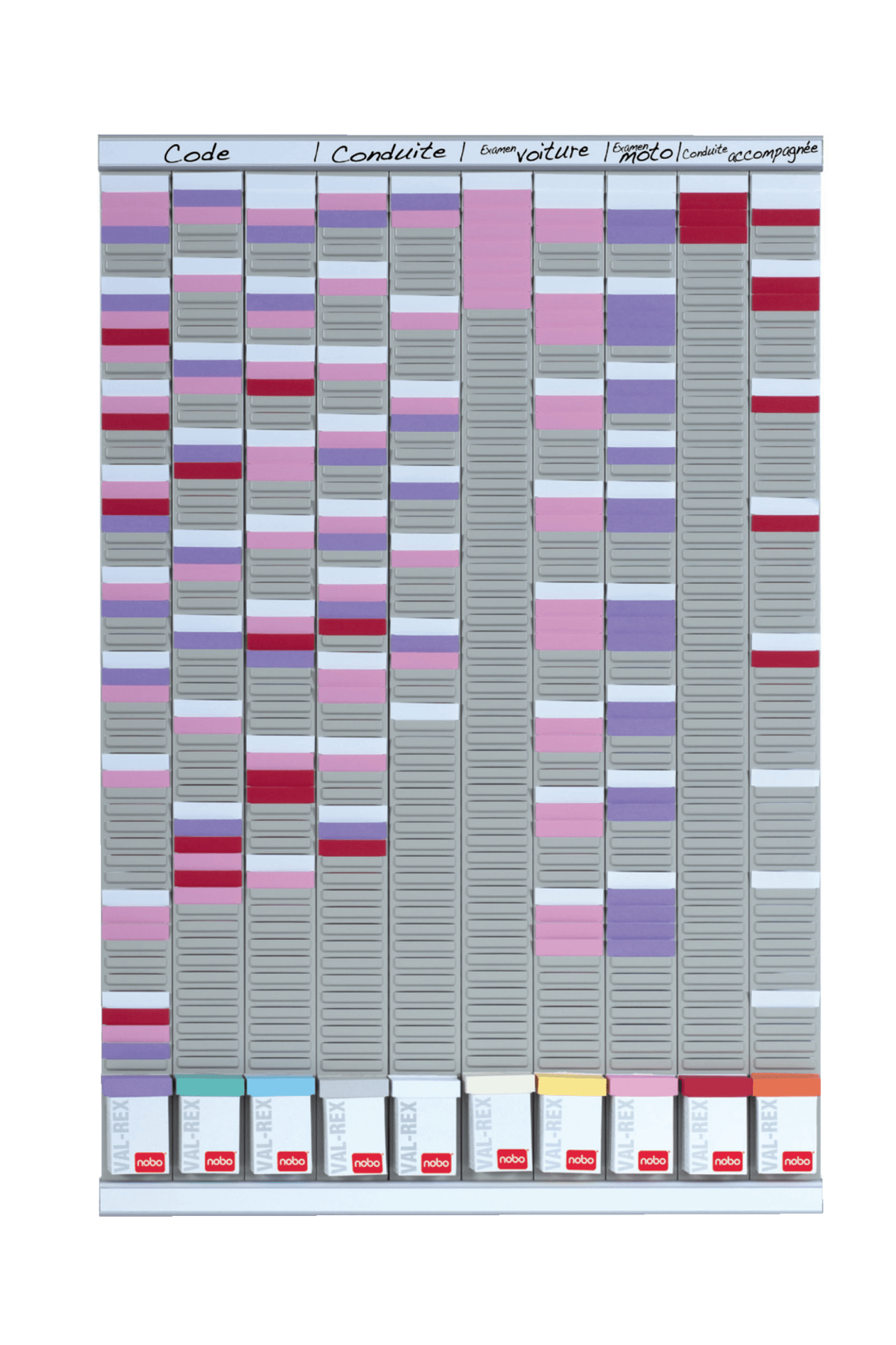 Support en Métal pour planning - Gris 645 mm-indice 20 -lot de 2