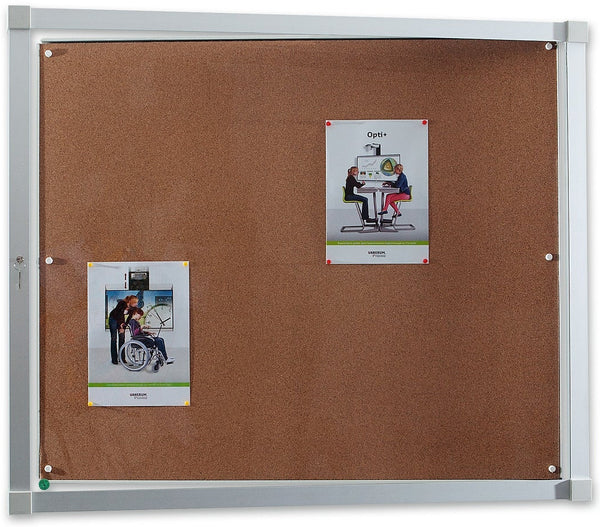 Vitrine d'affichage 9 feuilles A4 - fond liège sécurisé