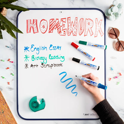 Tableau blanc double face 44x55 cm - effaçable à sec