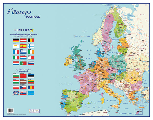 Carte politique de l'europe - outil éducatif précis