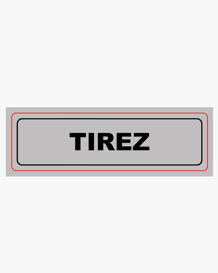 Plaque de signalisation adhésive "tirez"-16x4cm