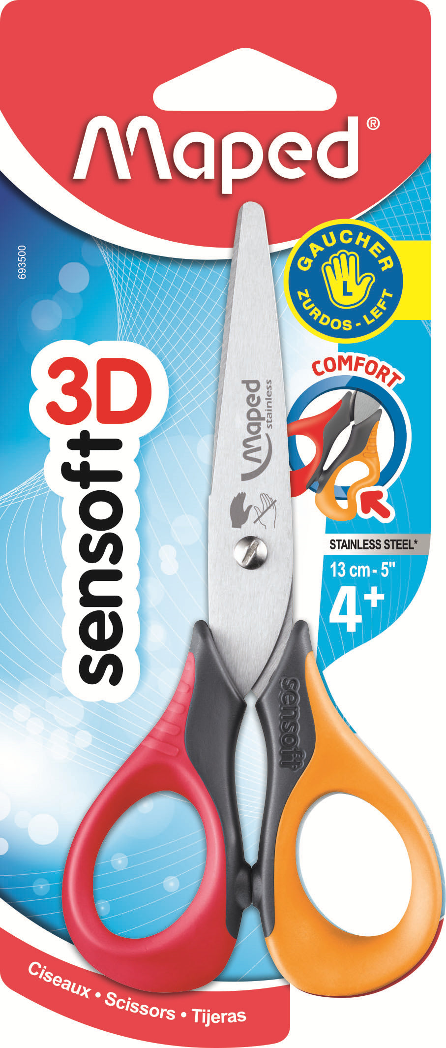 Ciseaux bout rond pour gaucher - 13 cm