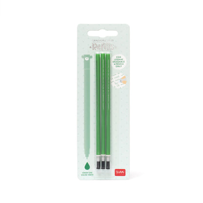 Recharges stylo legami effaçable - pointe 0,7 mm, vert pack de 3