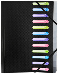 Trieur 12 compartiments noir - organisation optimale - 24x32 cm