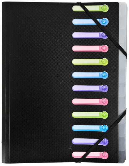 Trieur 12 compartiments noir - organisation optimale - 24x32 cm