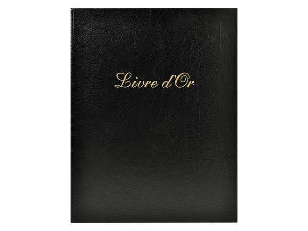 Livre d'or cuir noir - élégance et qualité
