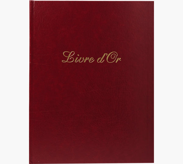 Livre d'or cuir rouge 26x22cm - élégance et prestige