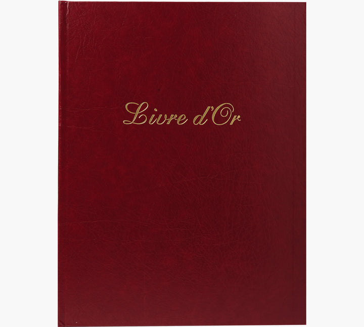 Livre d'or cuir rouge 26x22cm - élégance et prestige