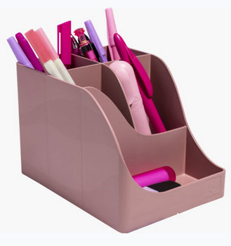 Pot crayons 5 compartiments skandi-vieux rose