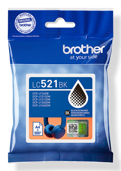 Cartouche d'encre Brother LC521bk - impression nette et durable